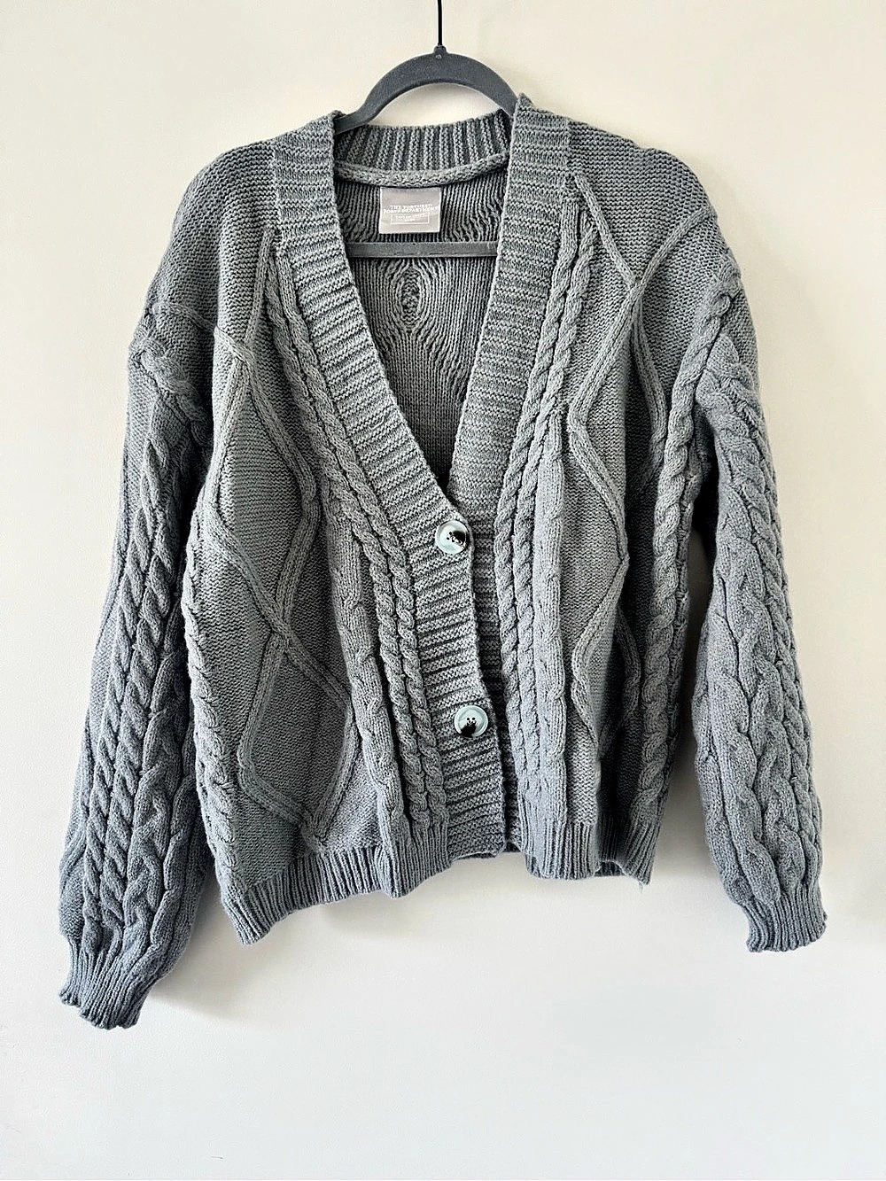 Taylor Swift TTPD Cable Knit Cardigan in Gray Like New